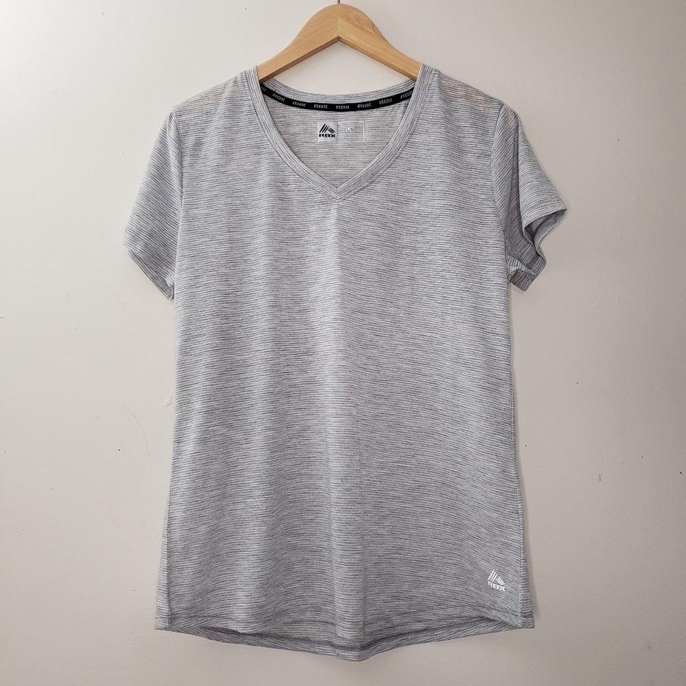 RBX Grey Active Wear Short Sleeve Tee Shirt Size L